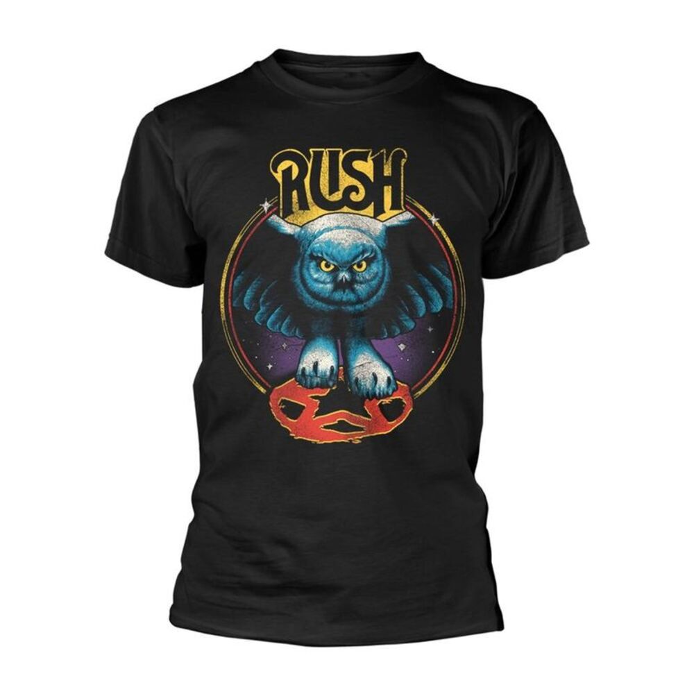 Rush Unisex Adult Owl Star T-Shirt / Black